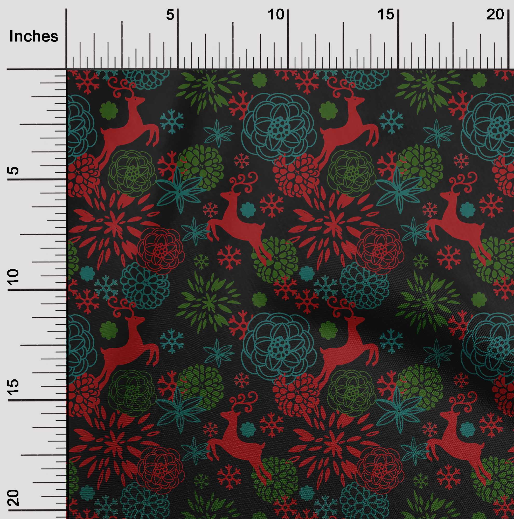oneOone Cotton Cambric Black Fabric Christmas Dress Material Fabric Print Fabric By The Yard 56 Inch Wide