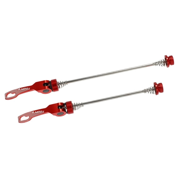 Unique Bargains 1 Pair Front Rear Bicycle Quick Release Axles Skewers Lever Aluminum Alloy 145mm 185mm Red for MTB