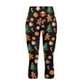 thumbnail image 3 of SCRAWLGOD Christmas Tree Gingerbread Man Black Women's Active Capris Leggings with 2 Pockets Breathable Yoga Athletic Workout Cropped Leggings Squat Proof Cozy Capri Yoga Pants, XXL, 3 of 6