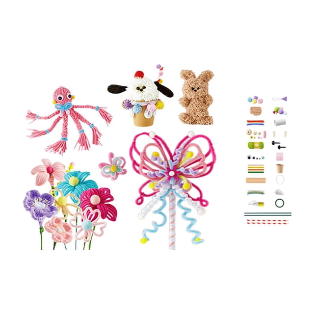 Kit de suministros para manualidades navideñas, juego de limpiapipas, decoraciones creativas, juguete educativo para niños, proyectos de arte,