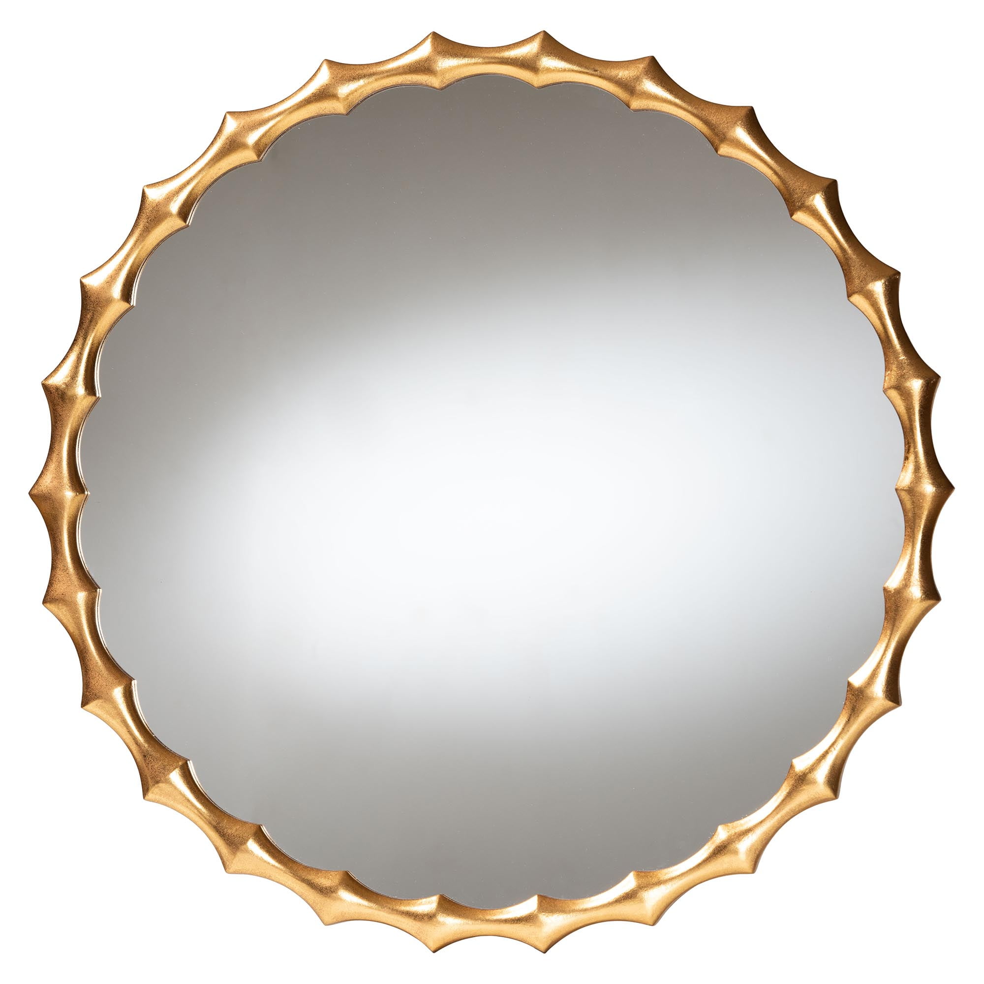 Baxton Studio Everette Vintage Mirror, Round, Antique Goldleaf