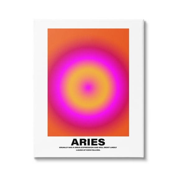 Stupell Industries Funny Aries Astrology Abstract Painting Gallery Wrapped Canvas Art Print Wall Art, 30 x 40