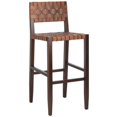 thumbnail image 2 of Home Square 2 Piece 31" Height Leather Bar Stool Set in Cognac and Walnut, 2 of 9