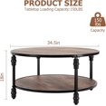 thumbnail image 4 of QinaQin Table Basse Ronde de 36 Pouces avec Rangement, Table Centrale à 2 Niveaux au Design Moderne en Bois, 4 of 8