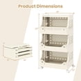 thumbnail image 3 of Gymax 4 Tier Rolling Laundry Basket w/ Wheels Stackable Plastic Storage Cart w/ Handles & Hooks, 3 of 10