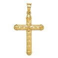 thumbnail image 5 of 14k Yellow Gold Hollow Hollow Diamond-cut Cross Charm Pendant, 5 of 7