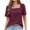 Wine, variant on Xihbxyly Womens Blouses, Women's Suqare Neck Blouse Top Short Sleeve Shirt Casual Tunic Tops for Leggings Casual T-Shirts Summer Fashion Solid Color Tops