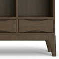 thumbnail image 3 of Simpli Home Harper 43 inch x 42 inch Solid Wood Mid Century Modern Low 6 Cube Storage with Drawers in Walnut Brown, 3 of 14