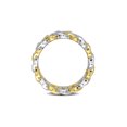 thumbnail image 3 of 1/10 Carat (Ctw) Diamond Band Ring Yellow and White Sterling Silver for Women, 3 of 6