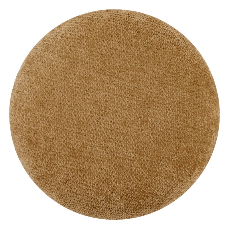 Spruce & Spring Swivel Upholstered Chenille Ottoman Footstool, Accent Stool for Living Room, Bedroom & Vanity, Yellow, 17x16x16in
