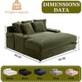 thumbnail image 6 of 63" x 65" Oversized Chaise Lounge Chair, Corduroy Upholstered Sleeper Sofa with Wireless Charging and 2 Cup Holders, Sleeper Couch for Living Room, Bedroom, Home Theater, 6 of 6
