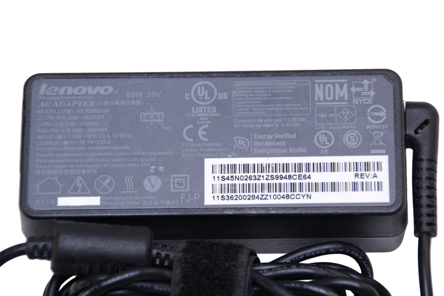Lenovo IdeaPad Yoga 2 Pro 13 65W Genuine Original OEM Laptop Charger AC Adapter Power Cord - image 2 of 4
