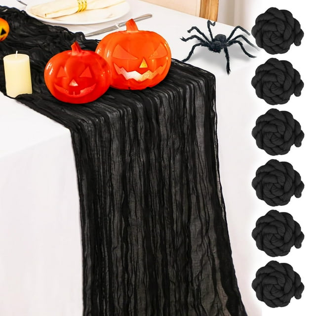 Table Runner Nialnant - Mantel para Halloween (35 x 120 cm), color negro