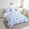 thumbnail image 3 of Erosebridal Kawaii Bow Bed in a Bag Queen Size,Fairy Heart Print Bed Set,Blue Pink Bedding Queen Size For Bors Girls,Microfiber Bedroom Decor Reversible,7 Pieces, 3 of 6