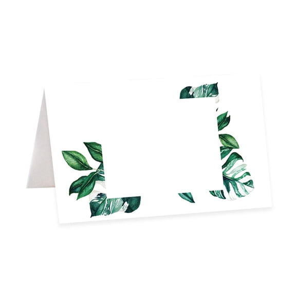 Koyal Wholesale Table Place Cards Tropical Monstera Leaves Wedding 56 Pack