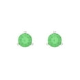 thumbnail image 3 of Clara Pucci 1Ct Green Round Cut VVS1 Screw Back Stud 14k Solid hypoallergenic Gold Designer Earrings For April, 3 of 7