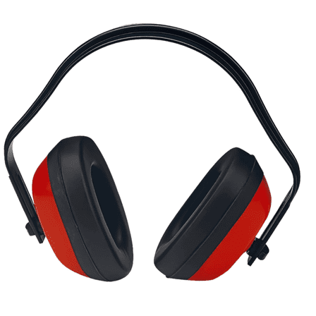 Sanoxy Hearing Protection Earmuffs with NRR 19, Adjustable Headband and Comfortable Cushions for Work and Outdoor Use-Red