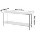 thumbnail image 2 of KFFKFF Durable Stainless Prep Station, Dimensions 24 x 72 x 34 Inch, Can Hold Up to 880 lbs, Robust Metal Workbench with 3 Customizable Height Settings, Ideal for Kitchen, Garage, Restaurant Use, 2 of 8