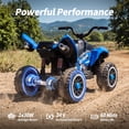 thumbnail image 6 of Hikiddo 24V ATV Kids 4 Wheeler, Spider Electric Four Wheeler for Kids Ride on Toy, 16" Extended Seat - Blue, 6 of 9