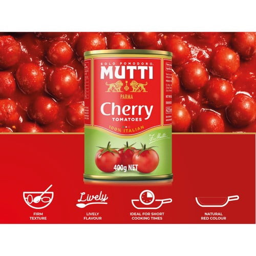 Mutti Italian Cherry Tomatoes - Sweet & Intense 400g, British Import (Pack of 3)
