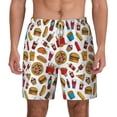 thumbnail image 2 of Goofa Hot Dog Pizza Printed Men's Swim Trunks Board Shorts Quick Dry Mens Swimming Trunks with Compression Liner,Breathable Fit Hawaii Beach Shorts-X-Large, 2 of 9