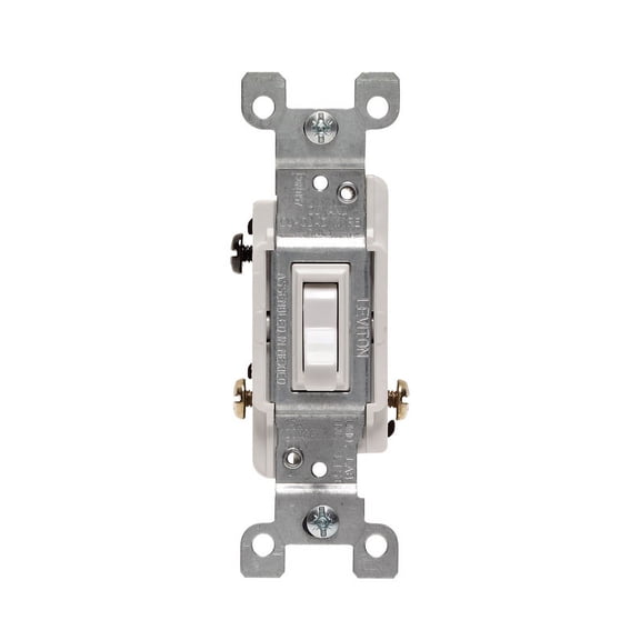 Leviton S02-01453-2WS 3-Way AC Quiet Toggle Switch, White, 15 Amp