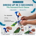 thumbnail image 2 of AZXY Crochet Peacock‑Style Porch Goose Outfit, Fits 23 Inch Porch Goose Statue, Goose Costume, Goose Clothes for Cement Goose, Goose Clothing, Woven Knitted Fall Outdoor Yard Patio Garden Decor, 2 of 8