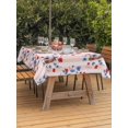 thumbnail image 3 of Outdoor Tablecloth with Umbrella Hole for Patio/Picnic/Party/Camping, 4th of July Waterproof Table Cloth Rectangle Table Cover Washable, Independence Day Floral Pink Striped (54"x 80"), 3 of 9
