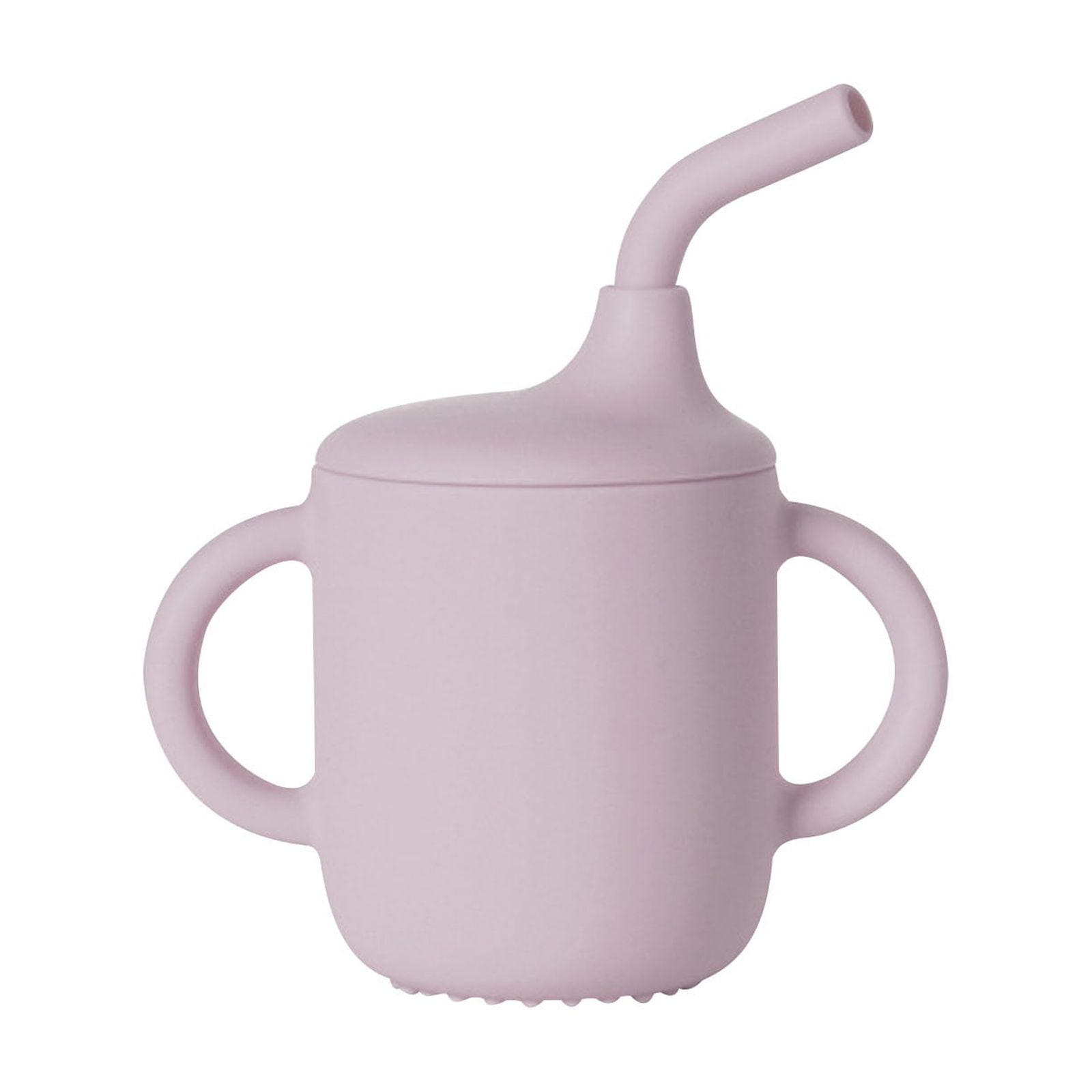 Food-Grade Silicone Toddler Sippy Cup with Straw & Handles, Non-Spill Baby Training Cup, Leak-Proof, BPA-Free, for Milk & Water, 4.72" x 4.72", Ages 4+ Months