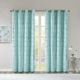 thumbnail image 1 of Raina Total Blackout Metallic Printed Window Panel Aqua 50x84, 1 of 4