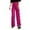Hot Pink, variant on Women's High Waisted Casual Pants with Metallic Glitter Flowy A-Line Design for Everyday Comfortable Wear Elastic High Waisted Straight Leg Pull On Trousers