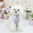 thumbnail image 4 of Visland Cute Pet Dress Imitation Pearls Flower Design Wear-resistant Lace Collar Pet Apparel for Outdoor, 4 of 8