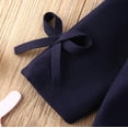 thumbnail image 3 of ZAXARRA Girls Thermal Solid Color Coat, Navy Blue Bow Knot Thickened Jacket, 3 of 5