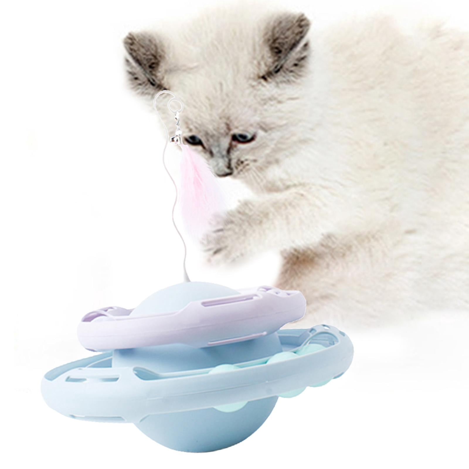 EHJRE 360 Degree Cat Tumbler Toy Indoor Training Chasing Playing Rolling Ball Interactive Cat Toys - Blue Purple