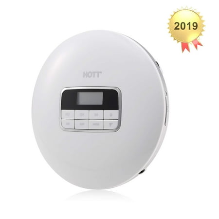 HOTT Portable CD Player Personal Compact Discman CD Player Small Walkman MP3 Disc Music CD Player (White)