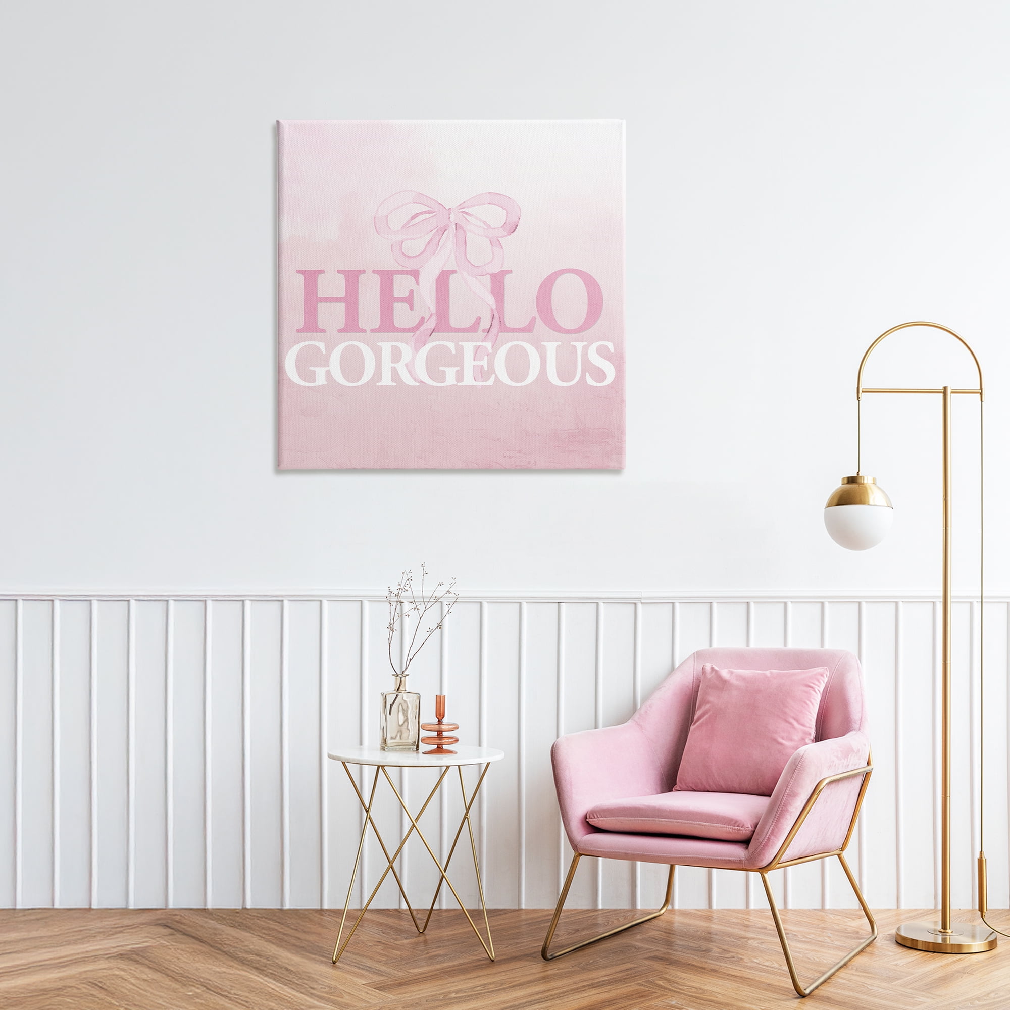 Feminine Hello Gorgeous Canvas Wall Art, design by Kim Allen