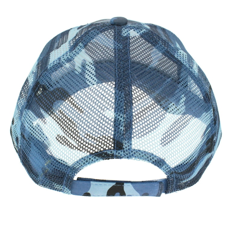 Mens Low Crown 5 Panel Camouflage Twill Mesh Trucker Hat