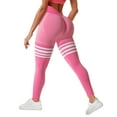 thumbnail image 6 of Women's High Waisted Striped Leggings, Butt Lifting Yoga Running Pants, Quick-Dry Breathable Workout Pants for Fitness, Outdoor, Travel and Casual Wear-Pink, 6 of 8