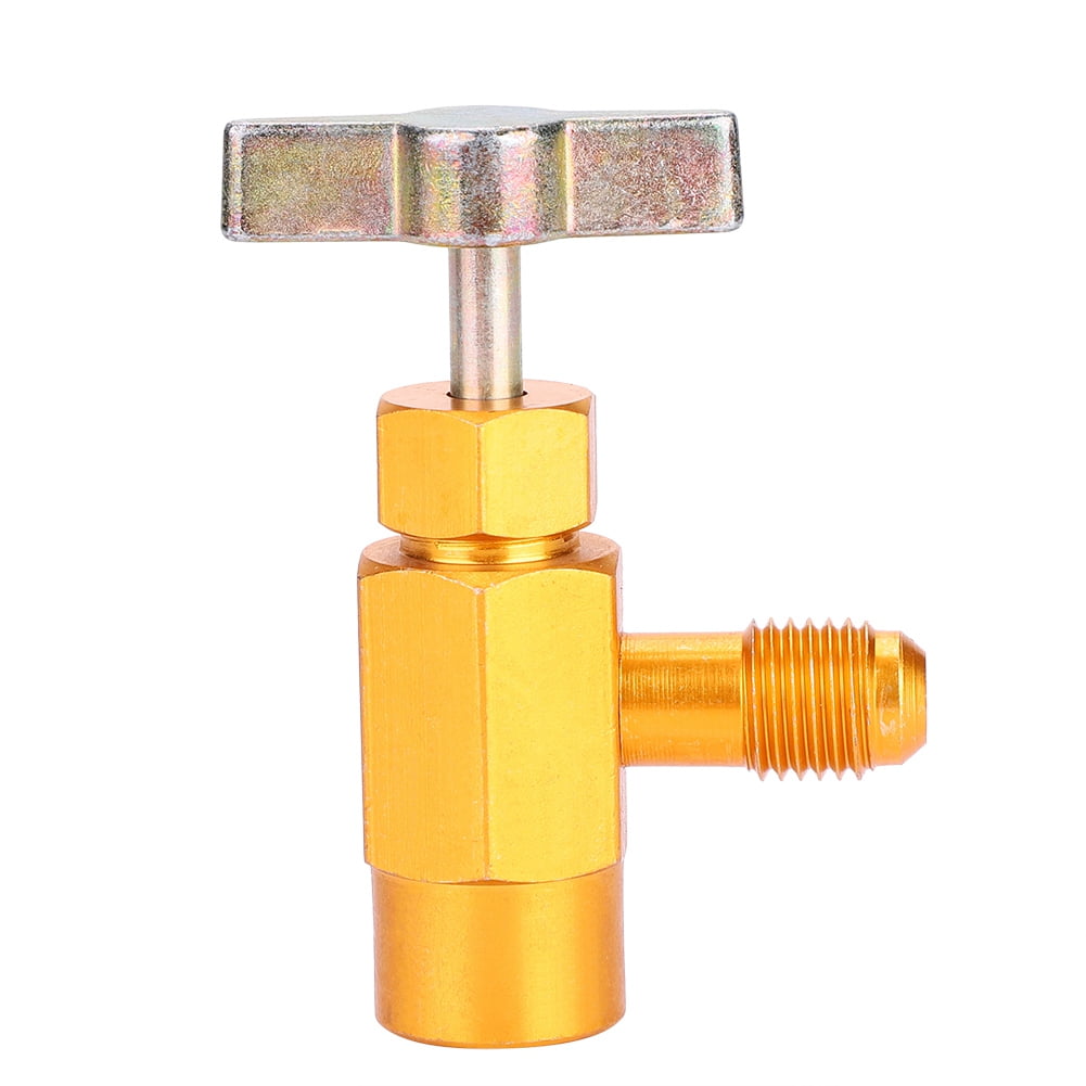Tebru Thread Valve Tool, Can Dispensing For R-134a R-134 AC Refrigerant Tap 1/2  Acme Thread Valve Tool, Refrigerant Tap Tool