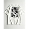 thumbnail image 2 of Men's David Statue Spliced Graphic T-Shirt Cotton White Short Sleeve Crewneck Oversized, 2 of 10