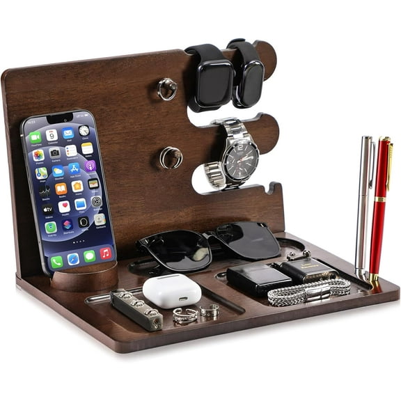 Gifts for Men,Gifts for Dad,Christmas Mens Gifts,Gift for Brother,Old Man Gift,Nightstand Organizer For Mens,Desk Accessories for Men,Desk Organizer,Workspace Organizers,Watch Display Stand