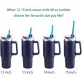 thumbnail image 4 of Dakoufish 12 Inch 10 Color Replacement Reusable Drinking Straw for 40 oz 30 oz 24 oz Tumbler,Dishwasher Safe Plastic Straws Set of 10 with Cleaning Brush, 4 of 6