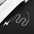 thumbnail image 6 of Men Women Locomotive Street Punk Hip Hop Retro Minimalist Geometric Lightning Bolt Pendant Necklace, 6 of 6