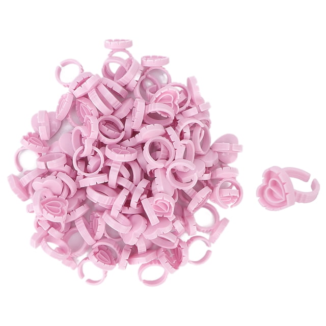 100 unidades de soportes desechables para pegamento de pestañas, anillos para extensiones de pestañas, vasos de floración rápida