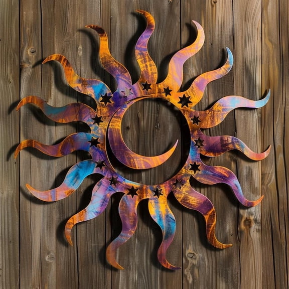 Sun Moon Metal Wall Art Sculpture Decorative Outdoor Wall Decor