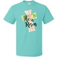 thumbnail image 3 of Inktastic He is Risen Cross with Script and Flowers T-Shirt, 3 of 5