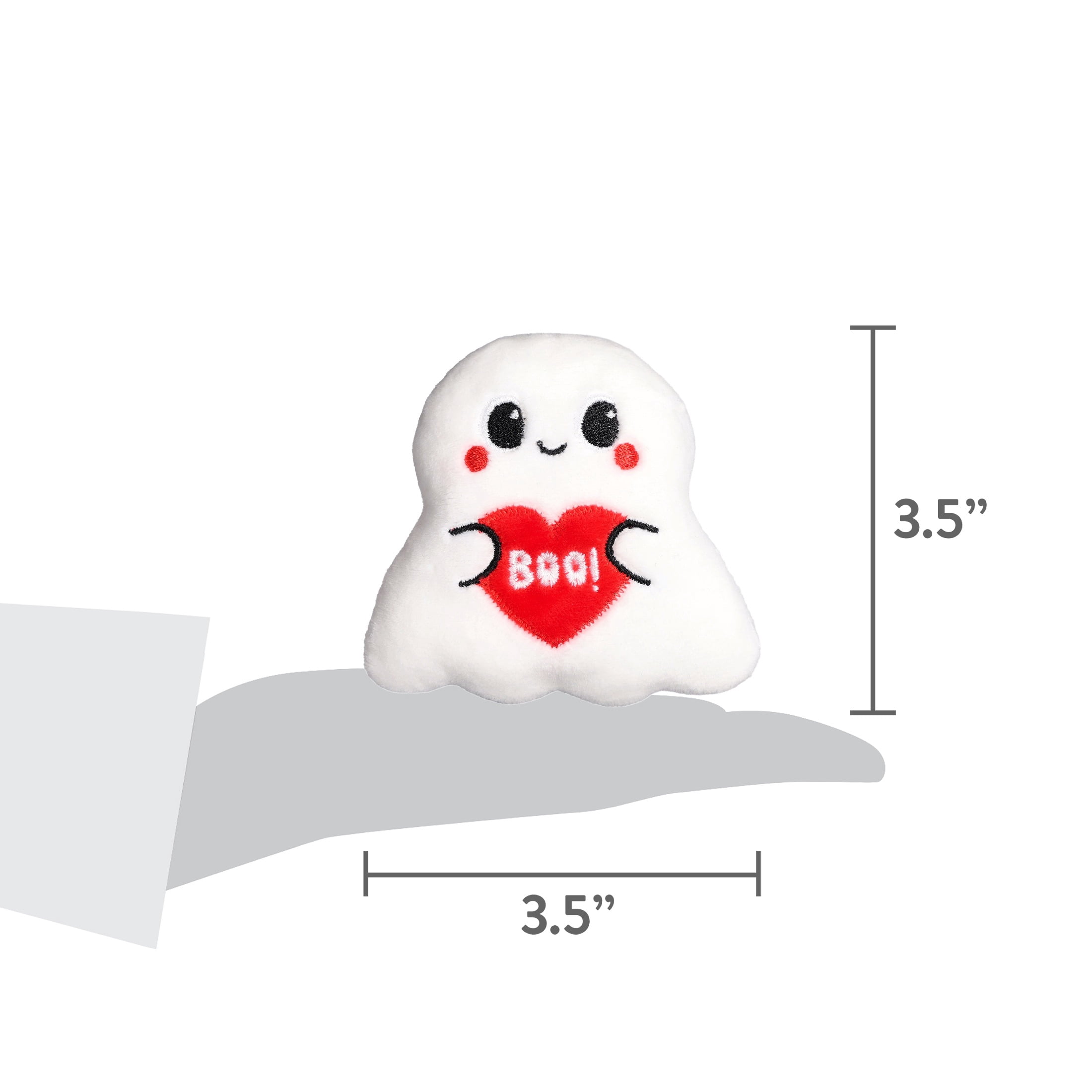 Mini Ghost Plush, Red and White, 3.3", Halloween by Way To Celebrate