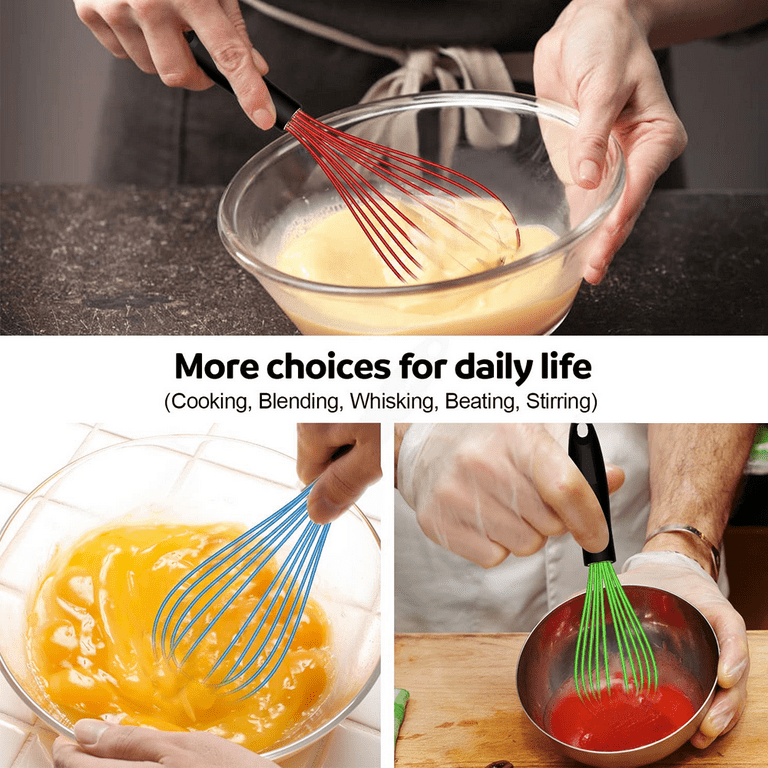 Anaeat Silicone Balloon Whisk, Perfect for Non-Stick Cookware, Milk and Egg  Beater Blender, Heat Resistant Kitchen Whisks for Whisking, Cooking