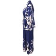 thumbnail image 4 of Liacowi Women Casual Dress Summer Flower Print Loose Fit V Neck Button High Split Long Beach Dress, 4 of 6