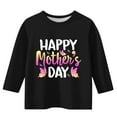 thumbnail image 4 of Spazoro Toddler Girls 3/4 Sleeve Shirts, Round Neck Spring and Fall Mother's Day Print Casual Fashionable Tops for Girls Black Size 4-5T, 4 of 5